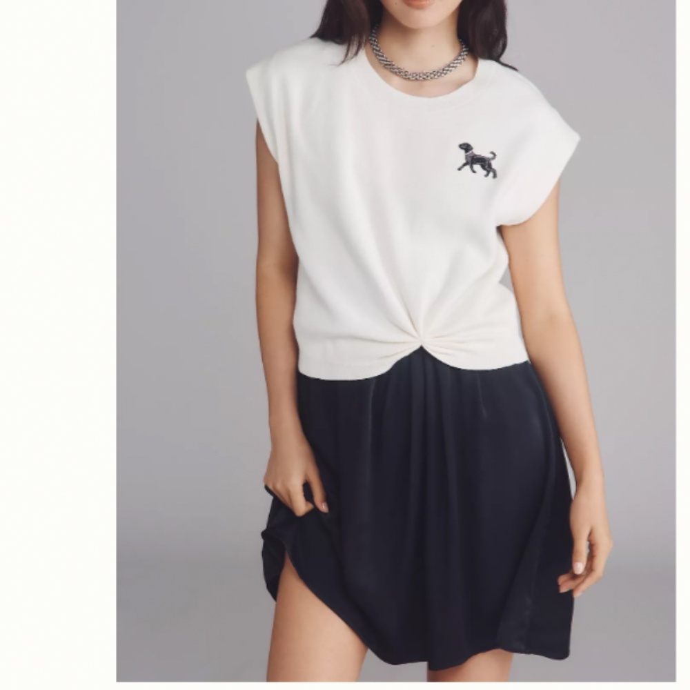 NWT ANTHROPOLOGIE The Gemini Twofer Sweater + Dress Set: Cap-Sleeve Mini Edition